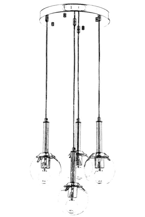 Opviq AV-1781-4KT Lámpara de araña cromada con tapa de cristal Opviq AV-1781-4KT Lámpara de araña cromada con tapa de cristal